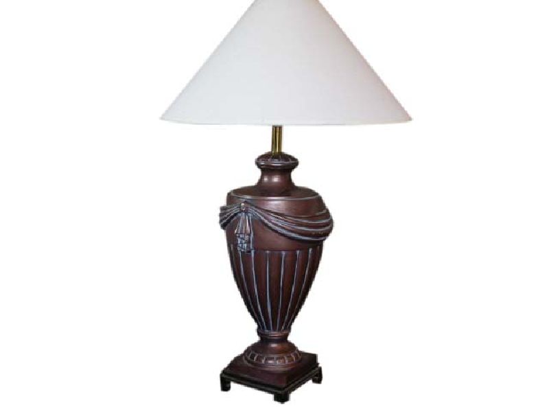 Large Bronze Draped Urn Lamp