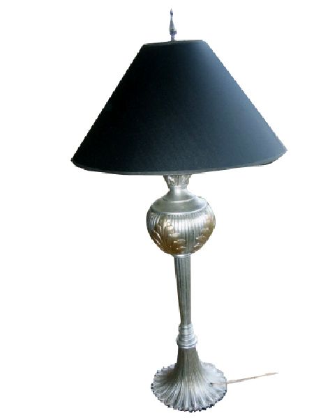 Pewter & Gold Metal Table Lamp