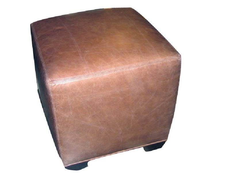 Leather Cube Ottoman