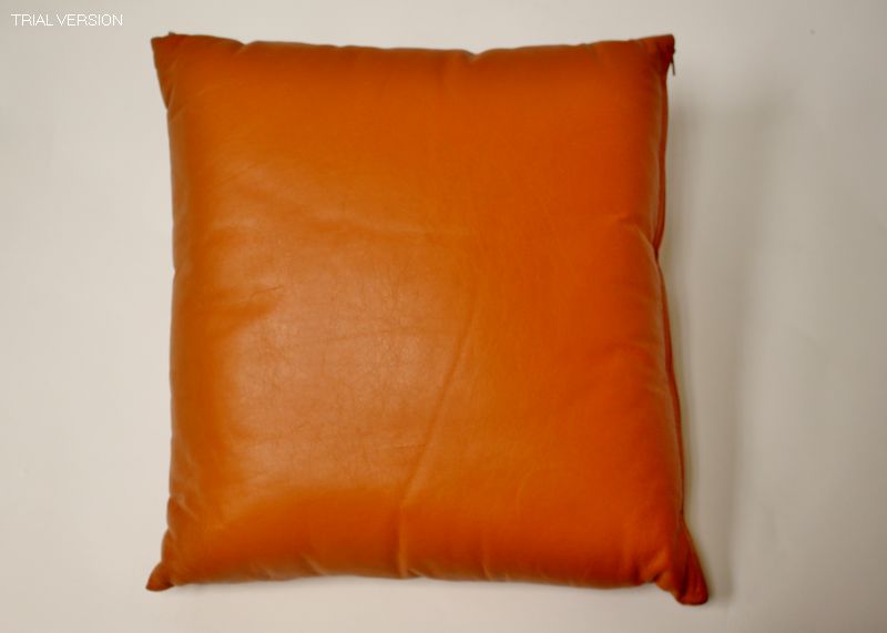 Orange Leather Pillow