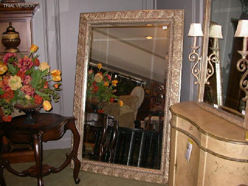 Large Etched Silver Mirror