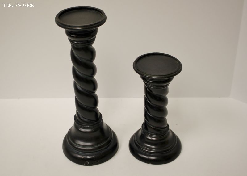 Set Of 2 Dark Brown Candlesticks