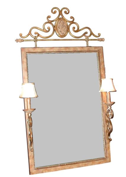 52X30 Mirror W/Two Lights