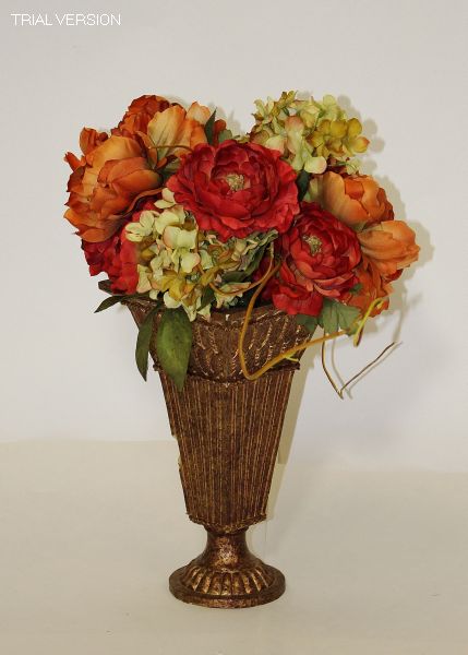 Floral - Orange Peonies/Yellow Geraniums