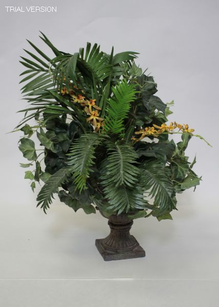 Floral-Yellow Orchid/Fern/Feathers