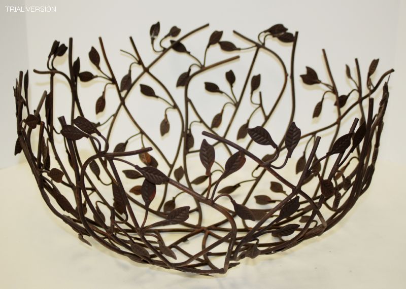 Large Metal Bowl-Leaf