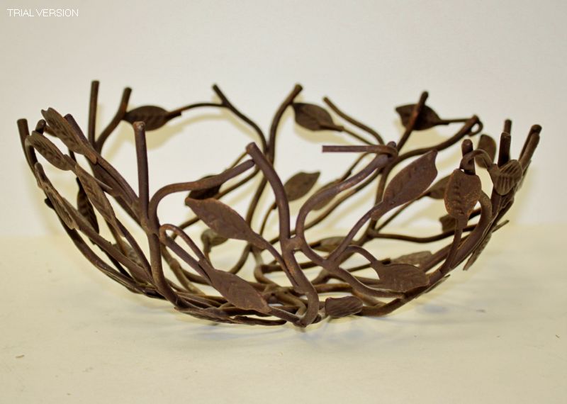 Sml Metal Bowl-Leaf&Twig